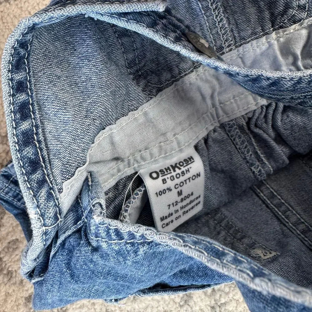 Vtg OshKosh Denim Shortalls Size 6-9M